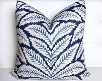 China Indigo Blue Talavera Anti-Static Canvas Pillow Cover by Brunschwig & Sons Decorative Euro Lumbar Pillow, Accent Pillow for sale