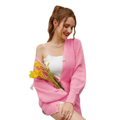 China Autumn winter lantern sleeve button cardigan fashion ladies female sweater knitted cardigan women casual parcour Anti-wrinkle 2021 for sale