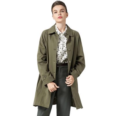 China New Women's Anti-Wrinkle Coat Blouse Suit Long Jacket Plaid Button Tops Fit Coat for sale