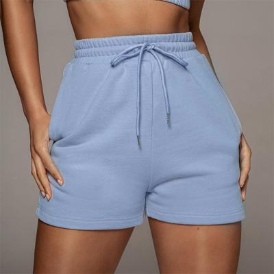 China Custom Organic Cotton Dyed Anti-Wrinkle Gym Running Womens Shorts for sale