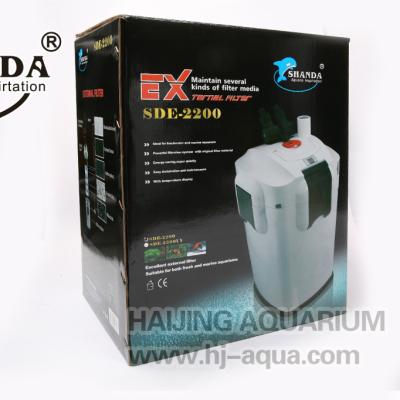 China SHANDA Viable Aquarium External Filter / Filter Canister SDE-2200UV 2200L/H Bio UV Filter for sale