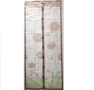 China Venta de plantas hermoso logotipo Puerta Mosquito Net 100x210cm Puerta de pantalla magnética Puerta de malla blanda en venta