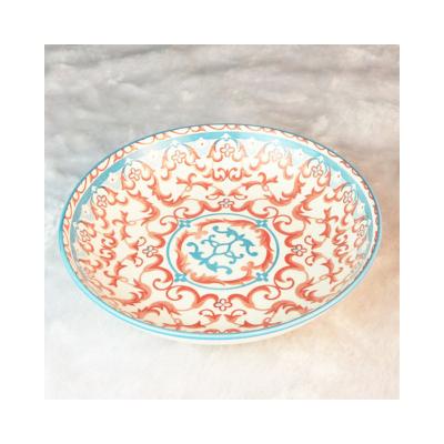 China Restaurant Bohemian Circular Dinner Plate Factory Supply Plate Dishes Porcelain Ceramic Dish for sale