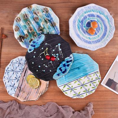 China Sustainable Hot Sale Customized Colors And Sizes Dinnerware Set Style Restaurant Porcelain Porcelain Dinner Set Ceramic Hand Drawn Dishes for sale