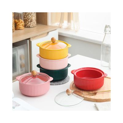 China 2021 New Nordic Minimalist Ceramic Soup Pot Kitchen Tableware Home Dining Noodle Bowl for sale