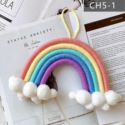 China Kids Bohemian Bedroom Decor Baby Crib Decorations Nursery Room Cloud Rainbow Hanging Nordic Wall Hanging with Rope for Kids for sale