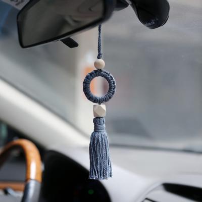 China Bohemian Style Rural Car Hanging Car Perfume Hanging With A Circle Handwoven Tassel Shaped Hang Adorn For Car Apartment Wall for sale