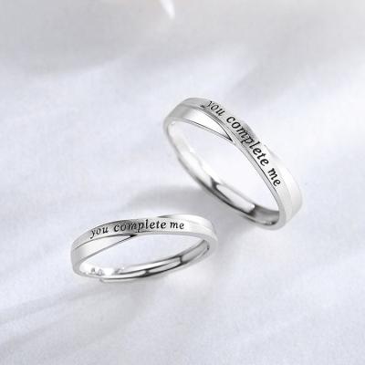 China Wholesale Good Quality 925 Sterling Silver Fashion Ring Love Couple Romantic Pretty Rings Adjustable Couples X Creative Shaped Cross Rings for sale