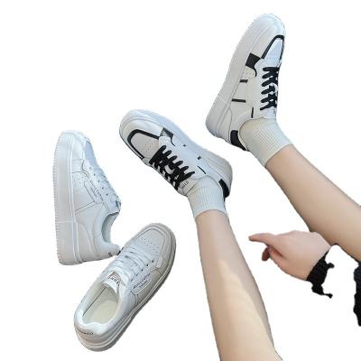 China Fashion Trend 2022 Spring Summer Platform high sole White Shoes High Quality Breathable Sneakers Cow leather Casual Shoes Woman for sale