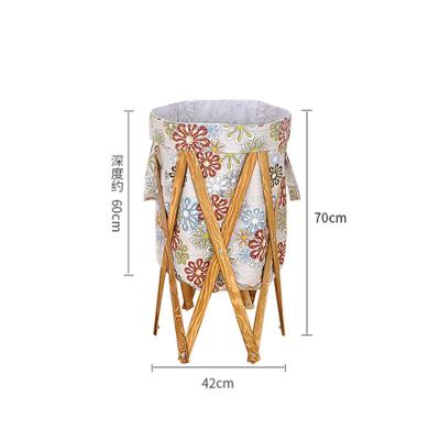 China Custom Sustainable Folding Bucket Kids Baby Hamper Clothes Storage Bin Bag Box Foldable Shelf Laundry Hamper With Handles for sale