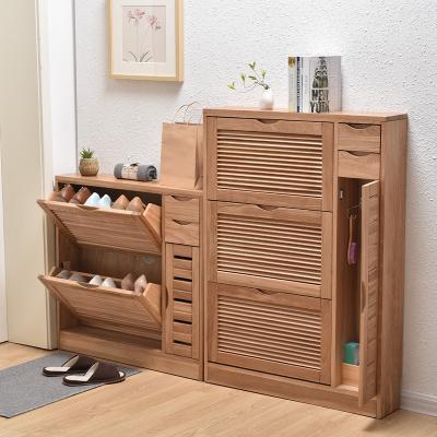 China Multifunctional Modern Home Furniture 3 Tier Racks Oak Shoe Rack Storage Cabinet for sale