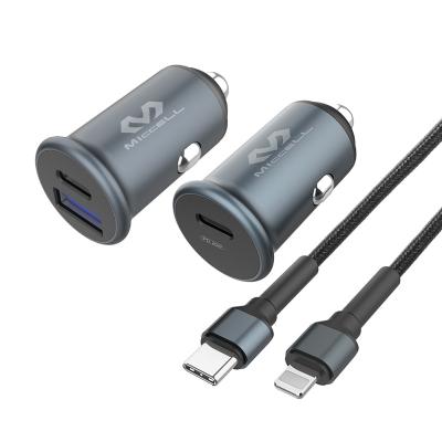 China Mini Dual USB Car Portable EV Charger 20w 36w 38w 48w Mobile Phone Adapter qc3.0 OEM Conveient Quick Charging Type c for sale