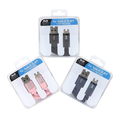 China MICCELL 2.4A usb data usb c v8 mobile phone cable convenient flat braided aluminum telephone cable usb flat cables for iphone for sale