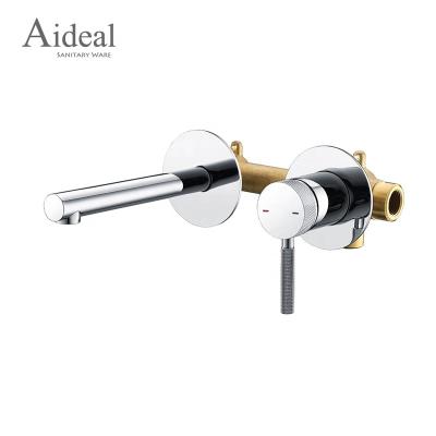 China Metered Faucets Fashion Chrome Concealed Wall Mounted Single Handle Faucet Mixer For Hotel for sale