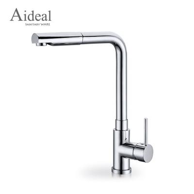 China Pull Out Popular European Spray Style Copper Hardware Deck Mount Cold And Hot Pull Down Sink Mixer Tap For Kitchen for sale