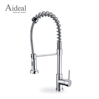 China Pull Out Spray Mondary Spring To Pull Down Style 2 Water Flow Spray Head Commercial Kitchen Faucet for sale