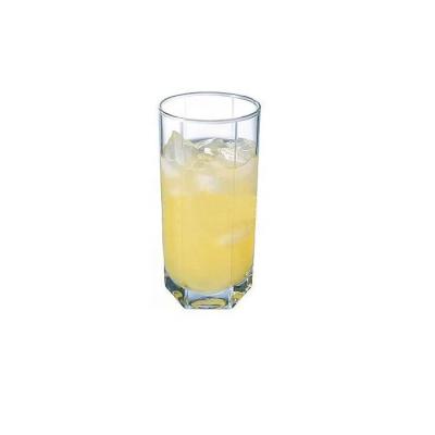 China Sustainable Transparent Lead Free Glassware Juice Glass Cup With Hexagonal Bottom for sale