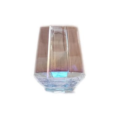 China Customized Sustainable Lead Free Plating Colored Glass Rain Arc Water Cup Wholesale for sale