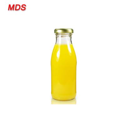 China Single Vintage 250ml Juice Glass Transparent Bottle With Lid for sale