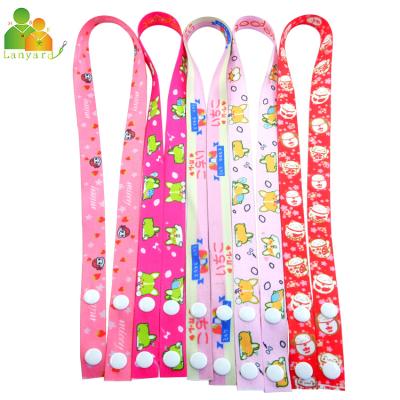 China Promotion Lanyard Factory Price Custom Neck Masking Lanyard Snap Hook With Loop Plastic Face Masking Lanyard With Cartoon Logo for sale