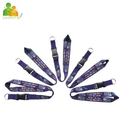 China Promotional Wholesale Pattern Fashion Lanyard Polyester Flat Woven English Alphabet Lanyard Bring Metal Hook Can Loose Key Chain Lanyard for sale