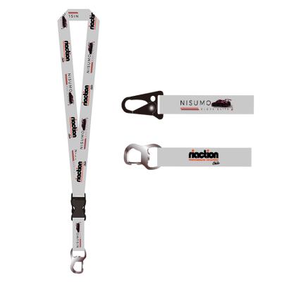 China Wholesale custom promotional lanyard polyester bottle opener lanyard with logo key chain lanyard for sale