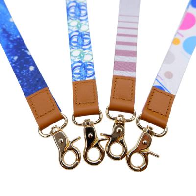 China Promotion lanyard factory direct new design custom logo fashionable sublimation printed short key chain lanyard for sale