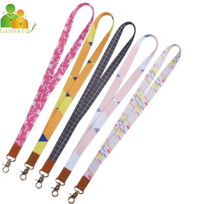 China Hot Selling Custom Promotion Lanyard Dye Sublimation Printed Colorful Logo Polyester Pattern Lanyard for sale