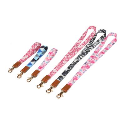 China Wholesale High Quality Promotion Lanyard Factory Price Polyester Lanyard With PU Leather, Shorts Keycord Custom Decoration Customized Dongchuang for sale