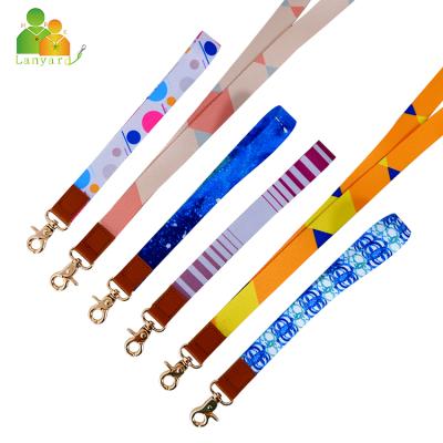 China Promotional Custom Luxury Metal Hook Strap Neck Polyester Employee Gift 2021New Nylon Lanyards With Logo Polyester Lanyard Key Chain Lanyard for sale