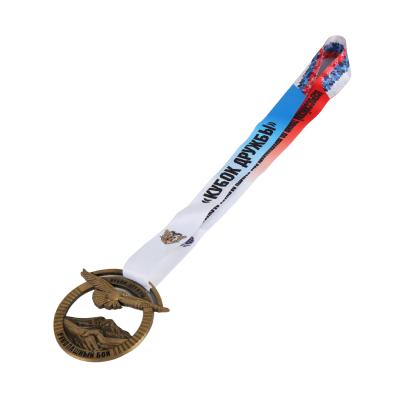 China Promotional Gift Factory Wholesale Custom Heat Transferred Durable Printed Quality Medals Ribbon Award Ribbons Medal Lanyard for sale