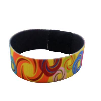 China Custom Reversible Polyester Wristband Polyester Factory Price NFC Elastic Wristband for sale