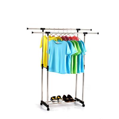 China Adjustable Storage Stainless Steel Rack Horse Drying Garment Clothes Detachable Standing Hanging Display Rack for sale