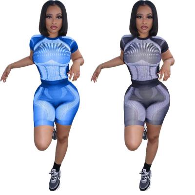 China Anti-Static Hot Sale Women Clothing Cotton Short Sleeves Shorts Set 2 Piece Women Casual Outfit for sale