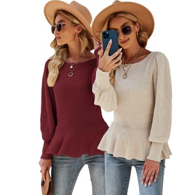 China 2021 Autumn Women's Pullover Crewneck Jumper Women Warm Knit Sweaters for sale