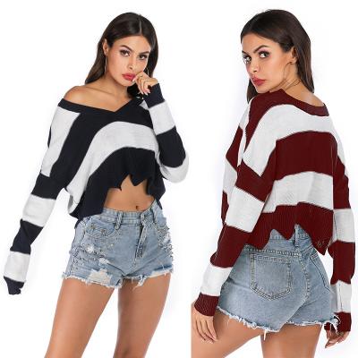 China 2021 Autumn Hot Fashion Korean Knit Pullover Long Sleeve Crop Sweater Women for sale