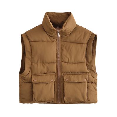 China Keeper Warm Warm Winter Quilted Padded Stripper Vest Women Vest Sleeveless Jacket for sale