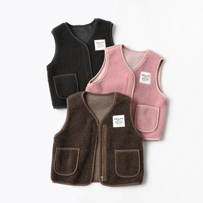 China Hot High Quality Children Knit Vest Pattern Child Sweater Children's Fur Sleeveless Vest for sale