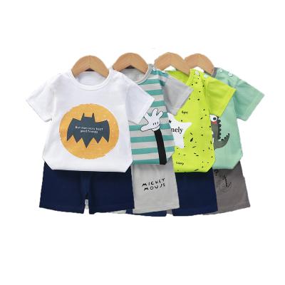 China Hangzhou Poly 100% Cotton Casual T-shirt With Short Pants Wholesale Kids Clothing Sets 2021 Lil Boys Sets for sale