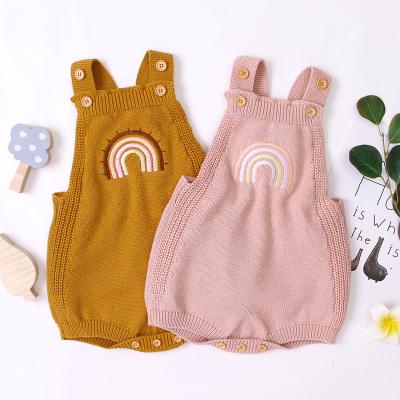 China Anti Shrink Unisex Kids Knit Sweater Rainbow Baby Clothes Rompers Kids Suspenders for sale