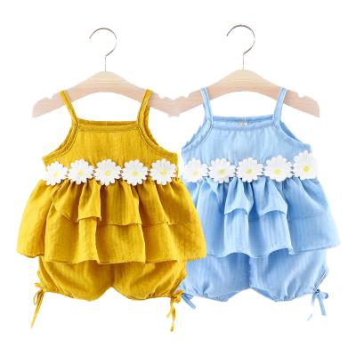 China Anti-Shrink Kids Dress And Shorts Kids Lil Girl Baby Dress 2 Piece Sets for sale