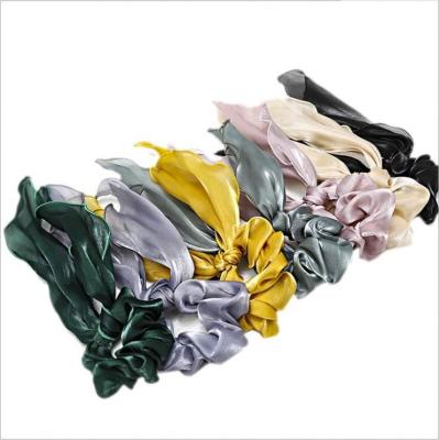 China Fashion Style Women Hair Bow Ties Girl Soft Elastic Ponytail Scarf Elastic Hair Rope Scrunchies For Promotion for sale