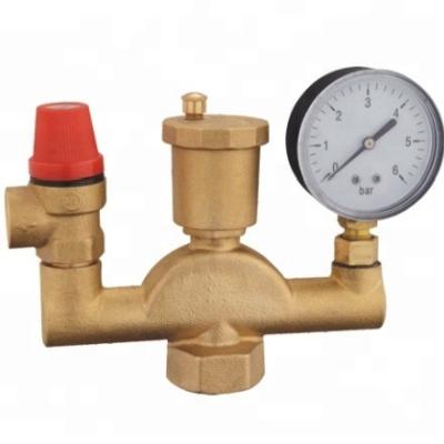 China General Brass Boiler Safety Group Set Complete With Automatic Shut-off Valve Pressure Relief Valve 3 Bar for sale