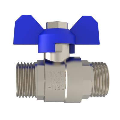 China Good quality general hot sale brass ball valve with aluminum butterfly handle for sale