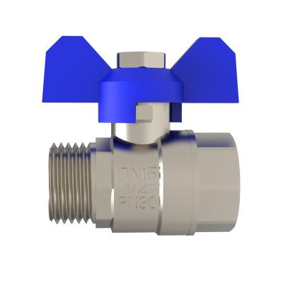 China General HOT SALE F/M HIGH QUALITY NICKEL PLATED ALL BRASS BALL VALVE for sale