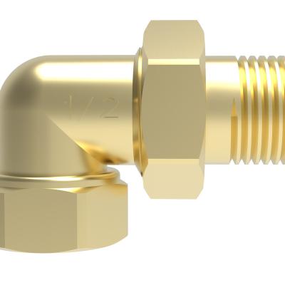 China Zhejiang High Quality SEPARABLE ELBOW WITH FIXING NUT Brass fitting Equal for sale