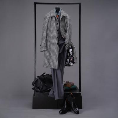 China Custom Anti-Wrinkle Single Layer Carbon Striped Shoulder Cotton Single Layer Men Coat for sale