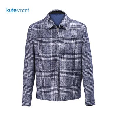 China QUICK DRY Ready to Ship Check Jacket Folded Collar Wool Mens High Quality Jacket for sale