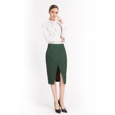 China Fashion Anti-static Custom Smart Green Slim Ladies Dress Factory OEM/ODM Long Skirt for sale