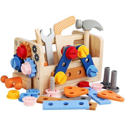 China NEW MODEL Wooden Game TOY Kids Tools Educational Toy For Diy Set Wholesale Wood Pretend Training Toys Box for sale